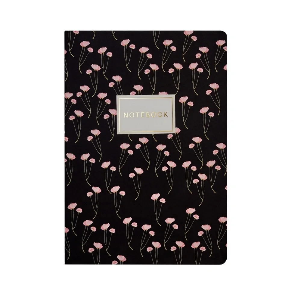Soft Touch Journal 2 Pack Poppies + Spring Flowers Notebook Set - Unique Gift